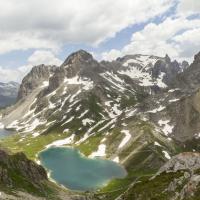 Lac du Grand Ban et lac Rond au col des Rochilles